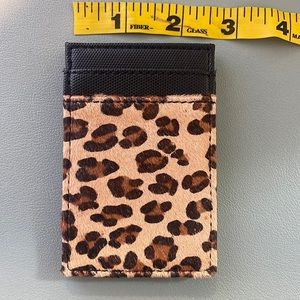 J Crew Magic Wallet - calf hair leopard print